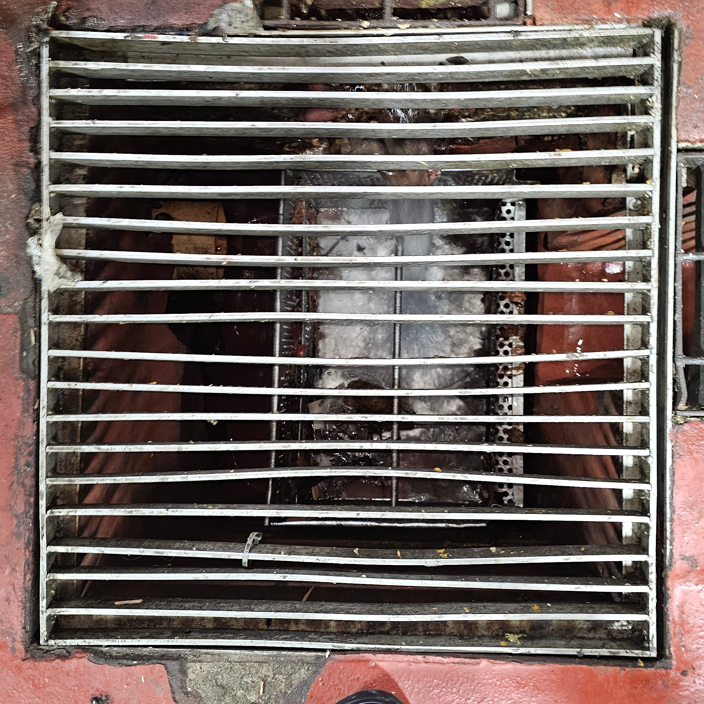 Old Dirty Grated Floor Drain