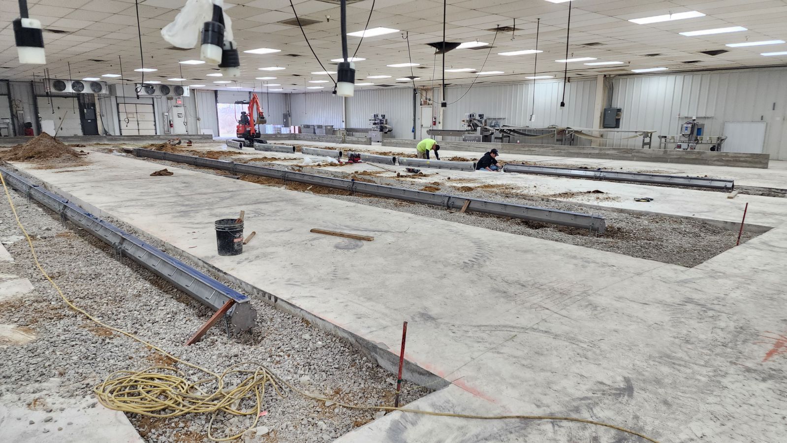 Alliance Partners installed drains in an existing food and beverage plant 